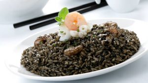 Typical black rice