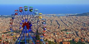 Photo of the city of Barcelone from the Tibidabo 